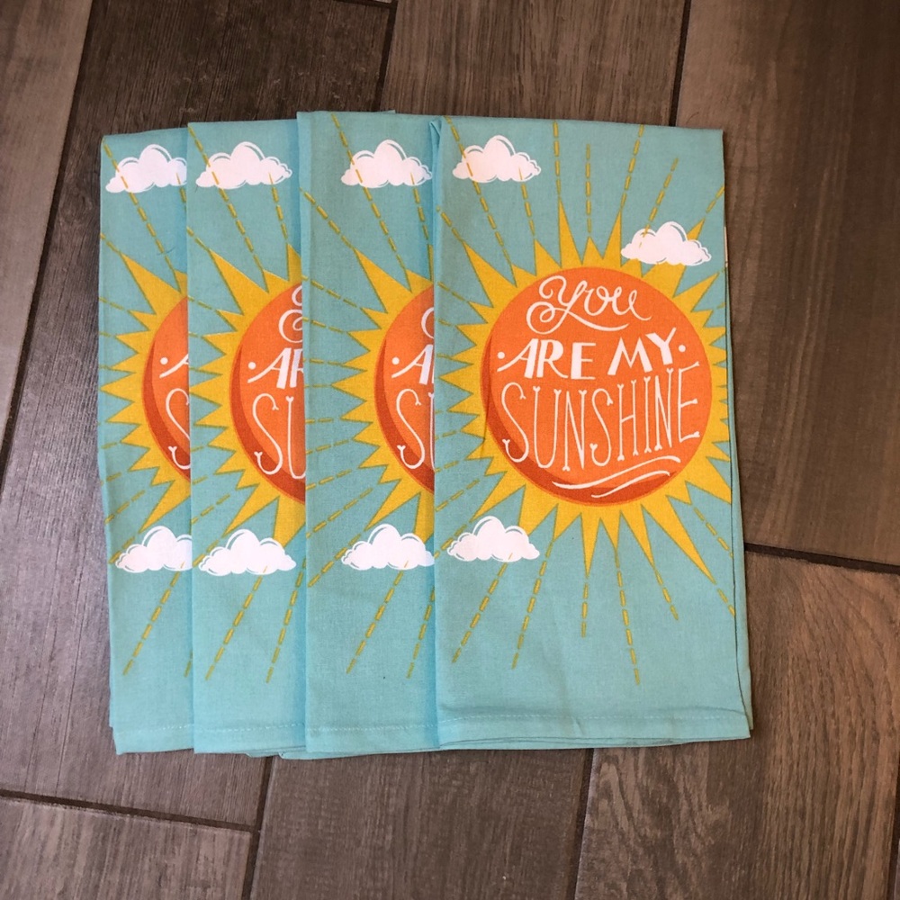 New set of 4“You are my sunshine” Paper Source kitchen towel